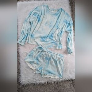 Women's Blue Tie-Dye Sleepwear Set